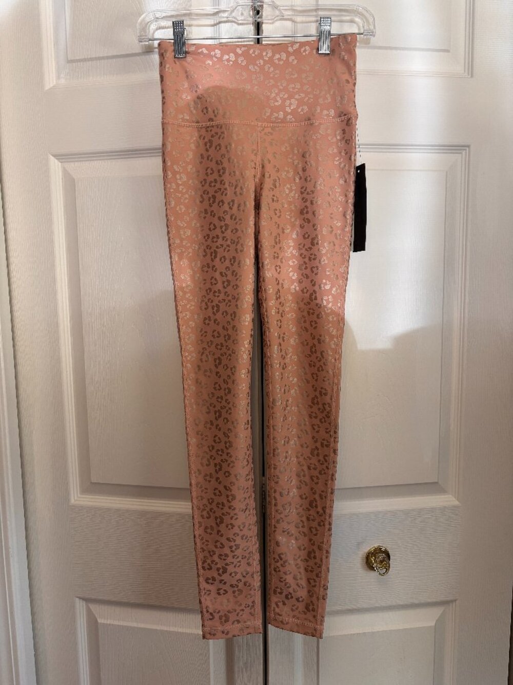 Mono B Blush‑Gold Leopard Leggings – NWT – Size XS – 37" Length